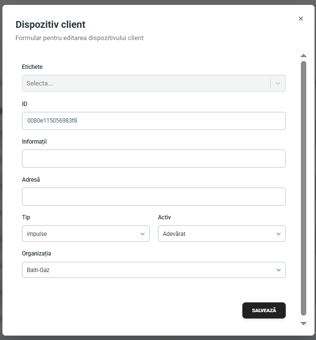 Editare dispozitiv WUM