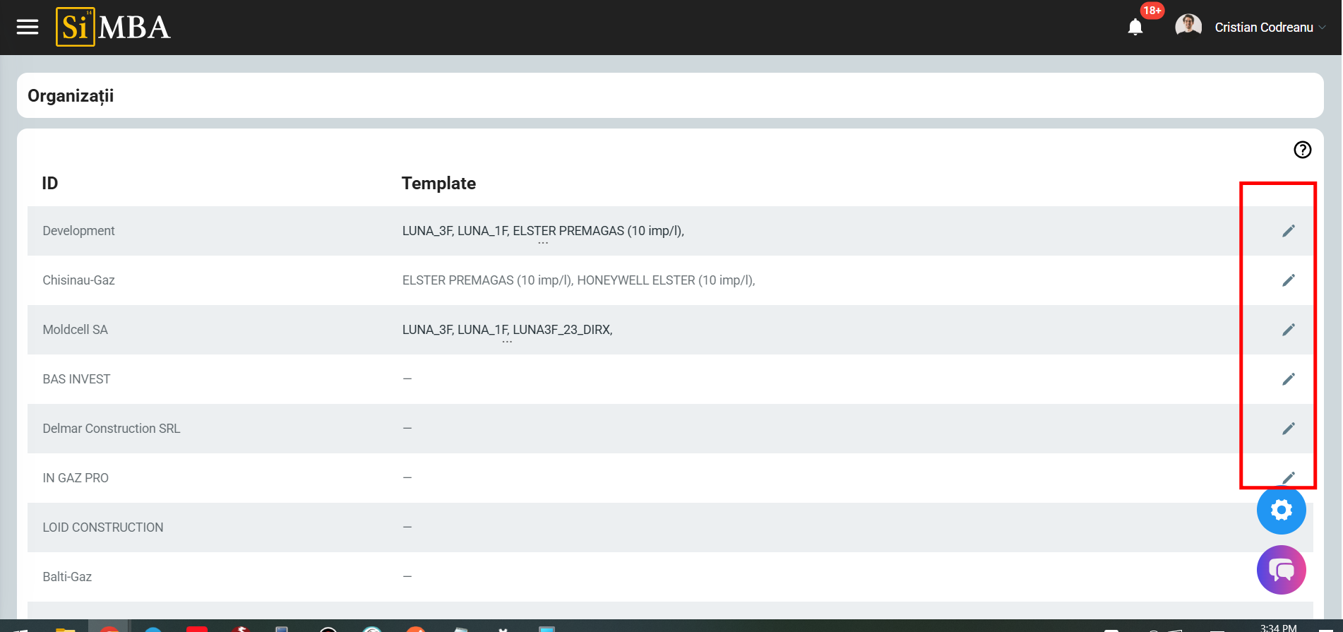Editare organizație